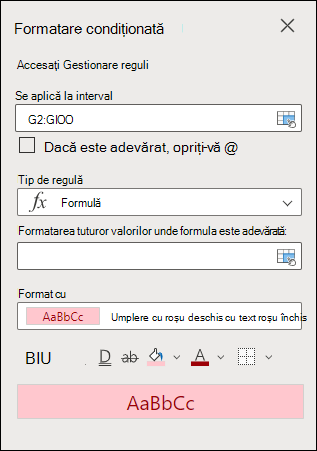 Tip de regulă de formulă