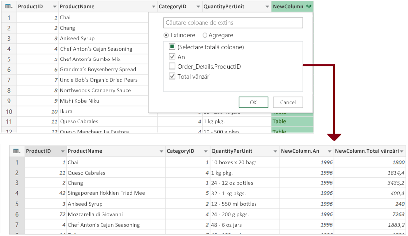 Îmbinarea Power Query