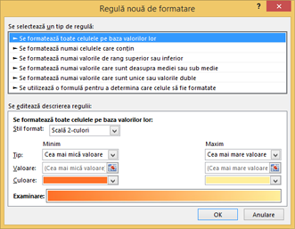 Regulă nouă de formatare