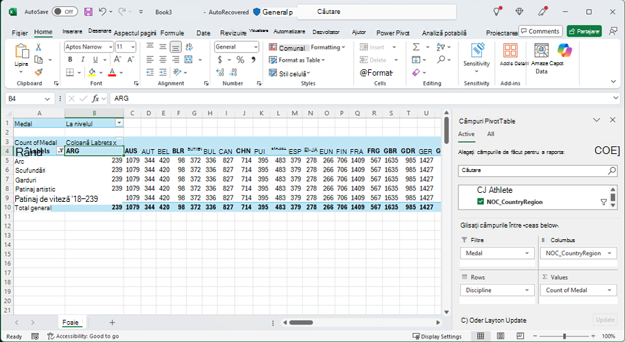 PivotTable actualizat