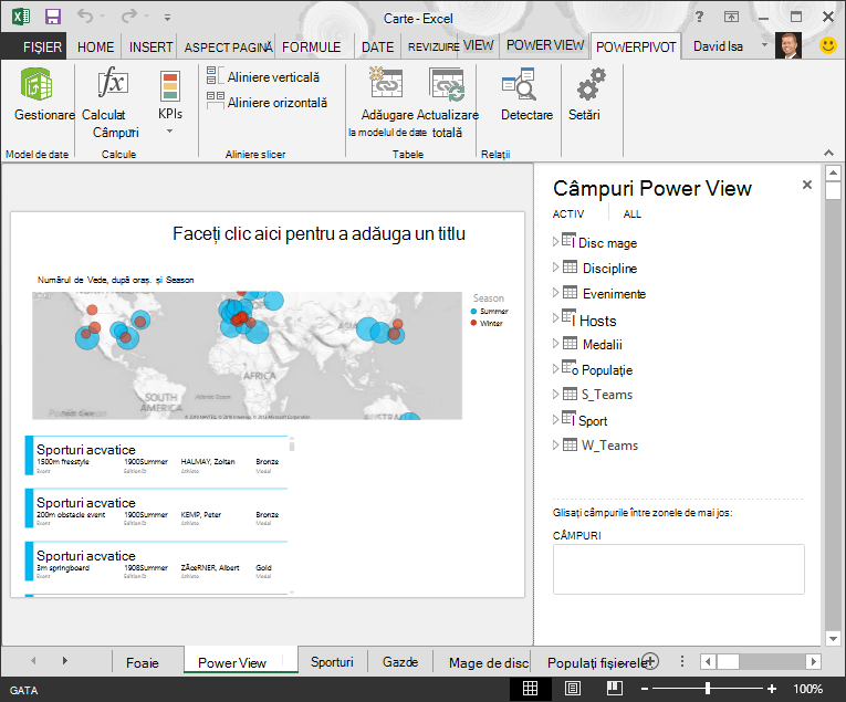 prea multe tabele disponibile în registrul de lucru Excel