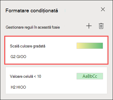 Formatarea scalei în două culori