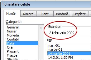 Sample box selected in Format Cells dialog box