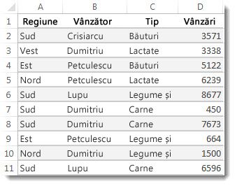 Date într-o foaie de lucru Excel