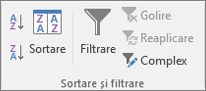 Sortarea & Grupul Filtrare de pe fila Date