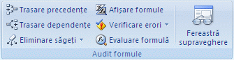 Grupul Audit formule din fila Formule