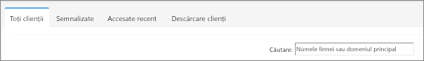 Filele de pe pagina Listă clienți.