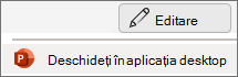 Elementul de meniu al aplicației PowerPoint - Deschidere desktop