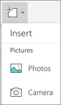 Selectați Inserare > fotografii