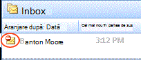 Inbox showing restricted message