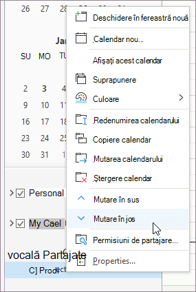 Meniu contextual la clic dreapta