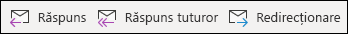 Elementele din meniul Răspuns