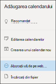 Abonarea la un calendar