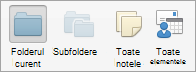 Afișează opțiunile de căutare Note