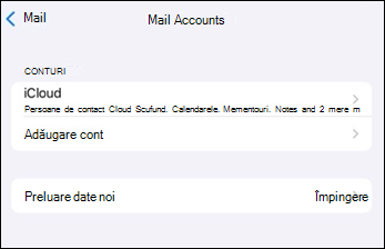 Adăugarea unui cont în aplicația de corespondență mobilă Outlook pe iOS