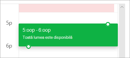 O captură de ecran a grilei de planificare