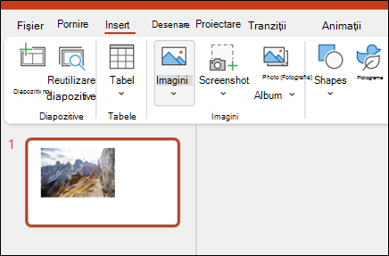 Inserarea imaginilor în PowerPoint