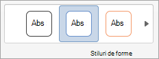 Opțiuni din grupul Stiluri formă