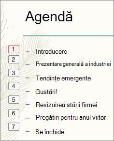Each bullet in the list show the order of animations in a small box to the left