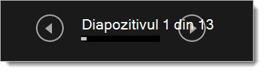 Vizualizarea pentru prezentator - Butoanele Înapoi și Următorul