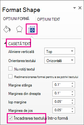 Wrap text in shape checkbox