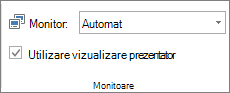 Grupul Monitoare de pe fila Expunere diapozitive
