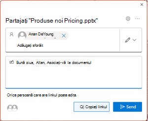 Ecranul de colaborare PowerPoint