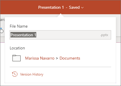 Faceți clic pe numele de fișier în centrul barei de titlu, lângă partea de sus a ferestrei de browser.