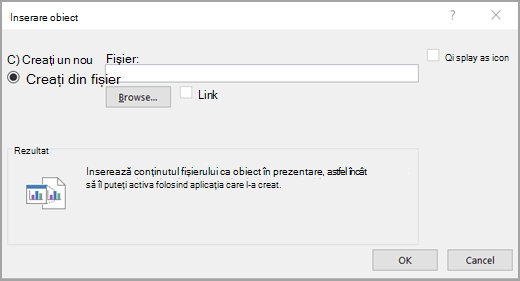 Faceți clic pe Creare din fișier