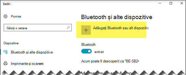 Adăugarea unui dispozitiv Bluetooth
