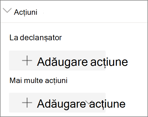 Actions menu