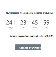Captură de ecran a părții web Cronometru numărătoare inversă