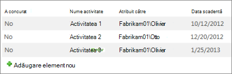 Vizualizare Buletin informativ, fără linii
