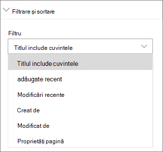 Filtrarea și sortarea știrilor