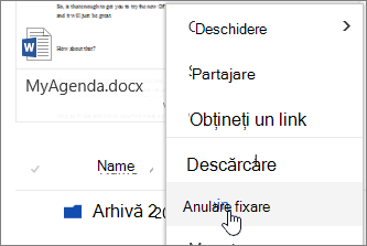 Upnpin menu item on file context menu highlighted