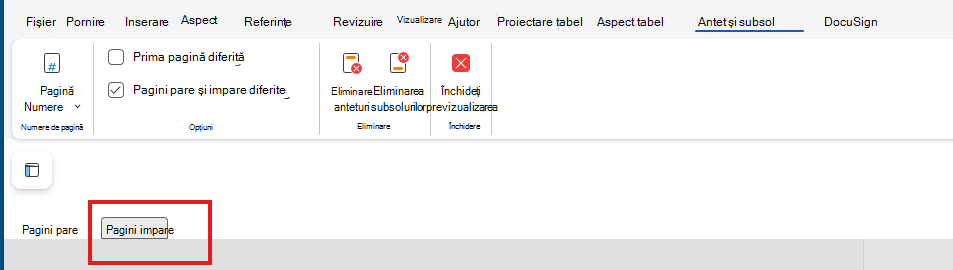 Editarea paginilor impare&pagini impare pe web
