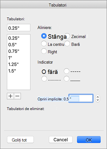 Mac tabs dialog box