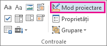 butonul proiectare mod dezvoltator