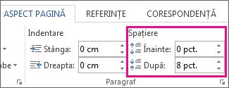 Spațiere paragraf