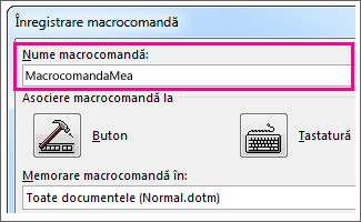 Caseta Nume macrocomandă