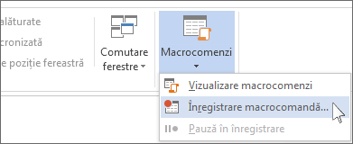 Comanda Înregistrare macrocomandă