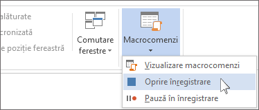 Comanda Oprire înregistrare