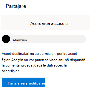 Fereastra Acordați acces.