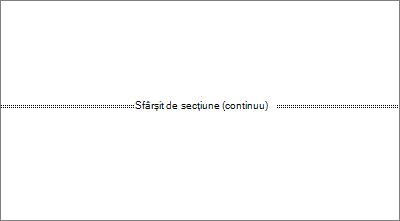 Afișează un sfârșit de secțiune într-un document