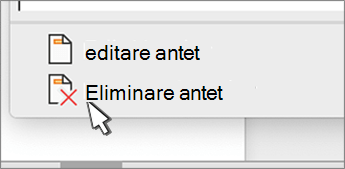 Remove header button