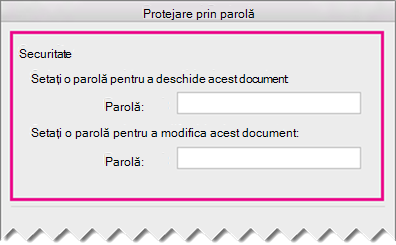 Panoul de resetare a parolei