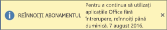 Afișează bannerul Reînnoiți abonamentul și butonul Cumpărați