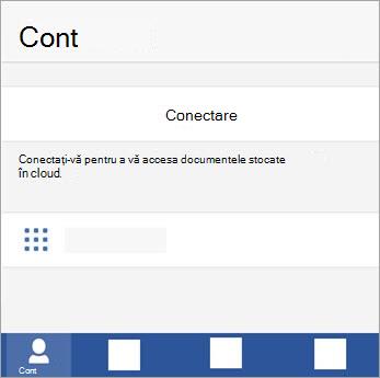Conectați-vă cu contul Microsoft sau contul Office 365 de la locul de muncă sau de la școală.