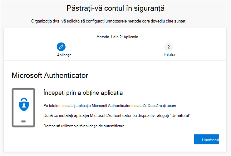 Expertul Păstrați-vă contul în siguranță, afișând pagina de descărcare a aplicației Authenticator