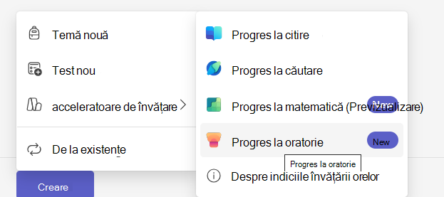 Captură de ecran cu Progresul la oratorie.